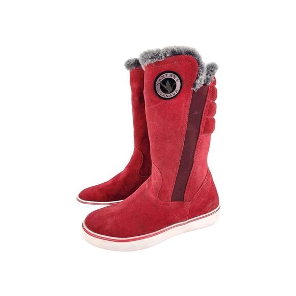 Santana Canada Maximo Snow Boot US 8 M Women's Red Platform Snow Pull-On Booys - Picture 1 of 15